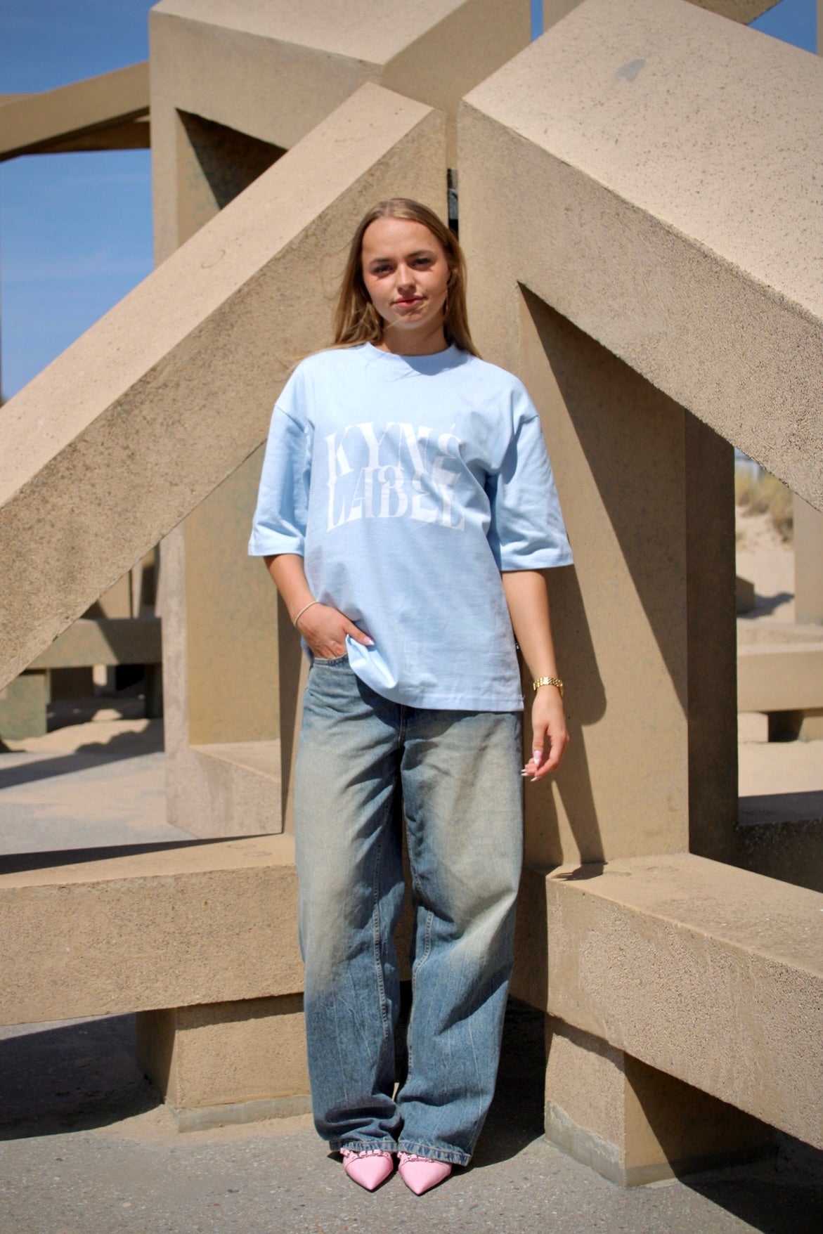 KYNELABEL TEE LIGHT BLUE