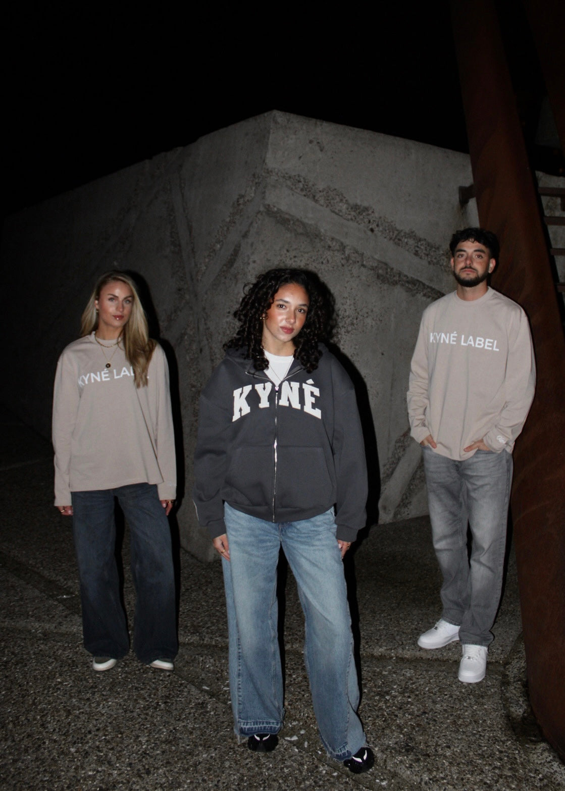 KYNE ZIP HOODIE SMOKEDBLUE