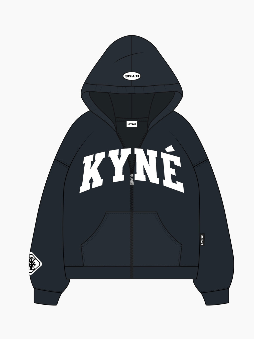 KYNE ZIP HOODIE SMOKEDBLUE